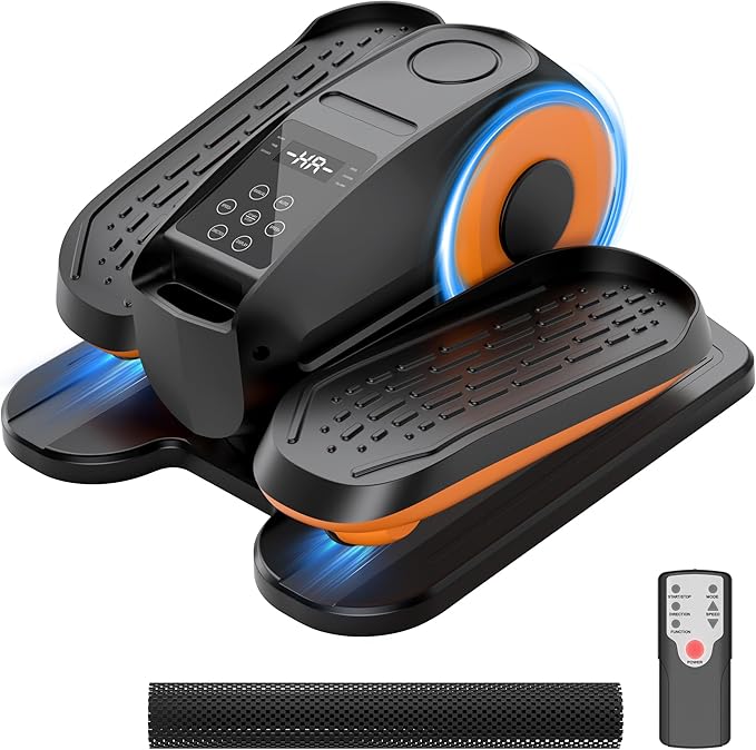 Under Desk Elliptical Machine with Remote Control, 12-Speed Electric Leg Exerciser for Home & Office, Quiet Portable Pedal Exerciser for Adults, Seniors and Everyone Seeking Easy Fitness