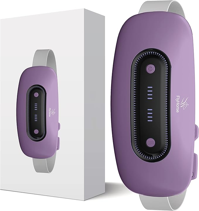 Electric Heating Pad, Portable Cordless Menstrual Heating Pad with 4 Heat Levels and 4 Massage Modes, Fast Large Heating Belly Wrap Belt(Light Purple)