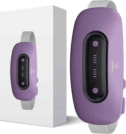 Electric Heating Pad, Portable Cordless Menstrual Heating Pad with 4 Heat Levels and 4 Massage Modes, Fast Large Heating Belly Wrap Belt(Light Purple)