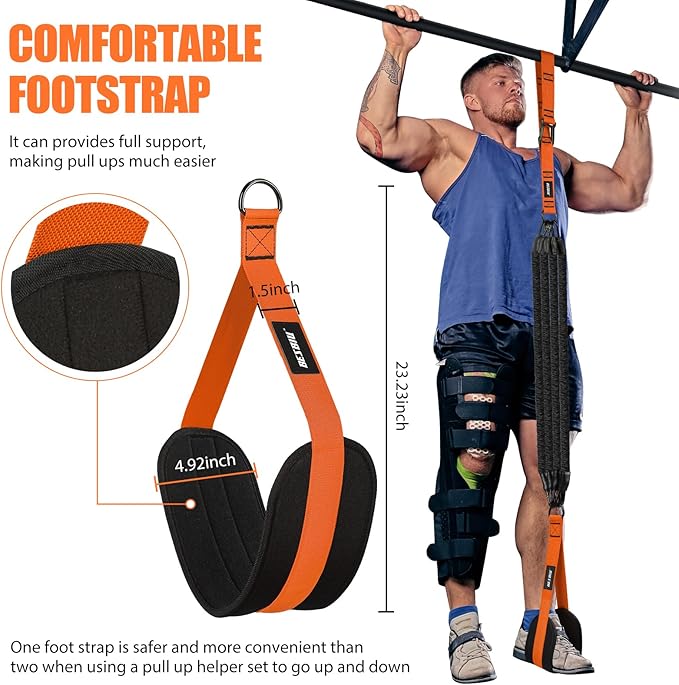 Pull Up Assistance Bands 260lbs, Heavy Pull Up Bands Resistance Bands for Pull Ups Working Out with Feet Rest, Pull Up Bar Bands Assistance Bands Strength Training Workout Equipment, Height Adjustable