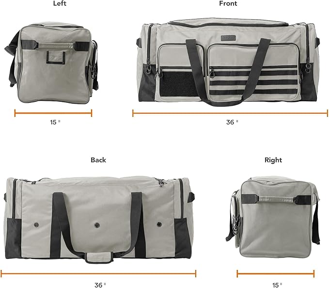 Fitdom 130L 36" Heavy Duty Extra Large Sports Gym Equipment Travel Duffle Bag W/Adjustable Shoulder Strap & 7 Compartments. Perfect for Soccer Baseball Basketball Hockey Football, Team Coaches & More