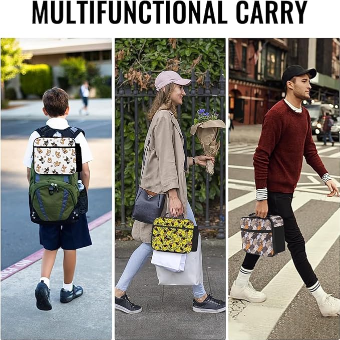 Corgi Lunch Bag Reusable Insulated Dog Lunch Box Keep Food Cooler Thermal Lunch Tote for Women Men