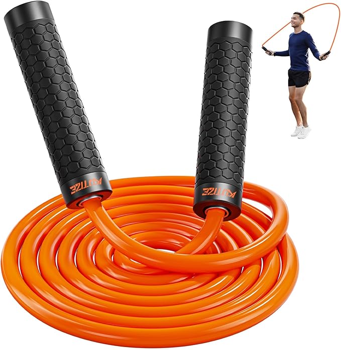 Jump Rope, Weighted Jump Rope for Men Women, Adjustable 1lb Heavy Skipping Ropes, Suitable for Boxing, Cardio, Home Fitness, Training Muscle, Home Gym Workout Equipment for Full Body Exercise