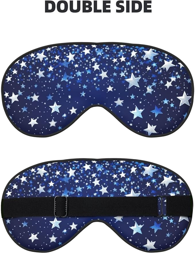 Sleep Eye Mask Blue Beautiful Shining Star Sleep Mask for Women Men Comfortable Eye Mask with Adjustable Strap Soft Eye Cover Blindfold for Travel Yoga Nap Shift Work