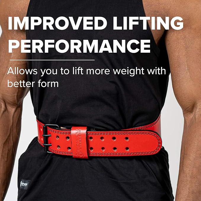 7mm Leather Weight Lifting Belt (IPF, USAPL, USPA, IPL USAW & IWF Approved) - 4" to 2” Tapered Premium Weightlifting Belt for Olympic Lifting, Powerlifting, Cross training, Gym, Workout & Weight Training - Weightlifting Belts for Men and Women