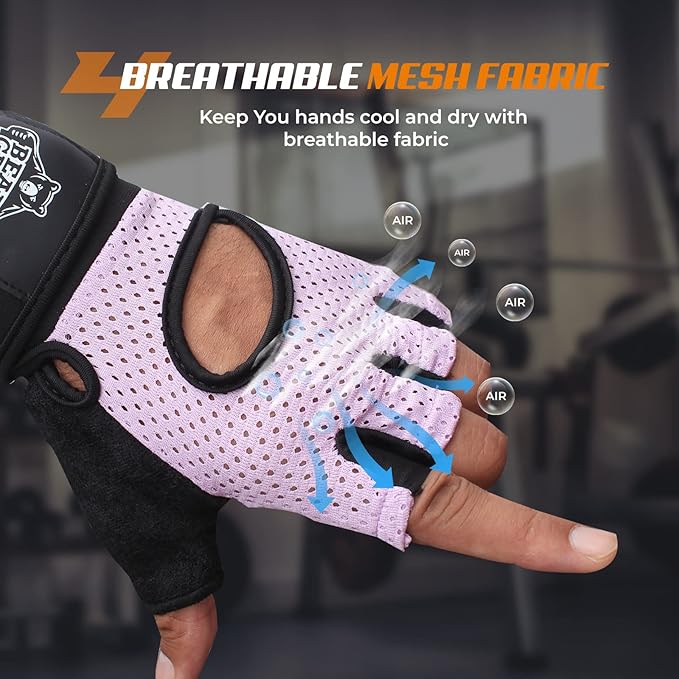 Bear Grips Weight Lifting Gloves for Men & Women | Half Finger Lifting Gloves | Full Finger Workout Gloves for Men | No Finger Exercise Gloves l Compression Weightlifting Gloves | Gym Gloves for Men