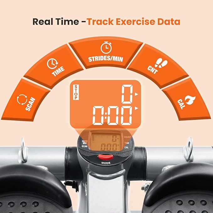 Sweetcrispy Mini Stair Steppers with Resistance Bands for Exercise at Home, Portable Exercise Twist Stepper Machine for Full Body Workout, 265LBS Capacity