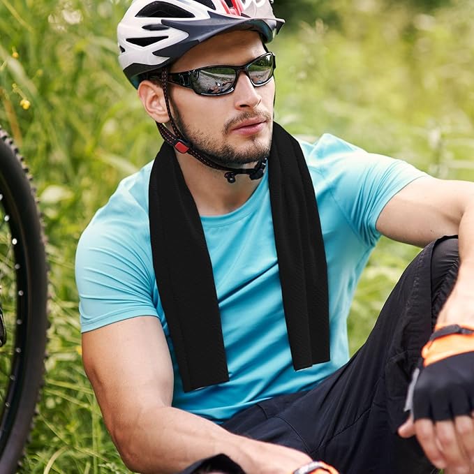 Custom 1-200 Pack Cooling Towel 40"x12", Design Your Team Logo Photo Ice Towel Personalized Soft Breathable Sport Towel Customized Workout Sweat Towel for Yoga Gym Activities (Black)