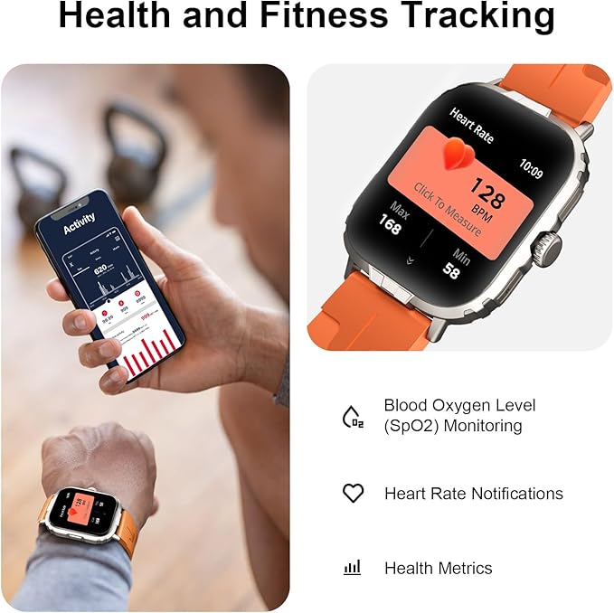 Fila Smart Watch, 2.01" Smartwatch for Men Women (Answer/Make Call), Fitness Tracker with 100+ Sport Modes, IP67 Waterproof, Heart Rate/Sleep Monitor, Pedometer, Activity Tracker for Android iOS