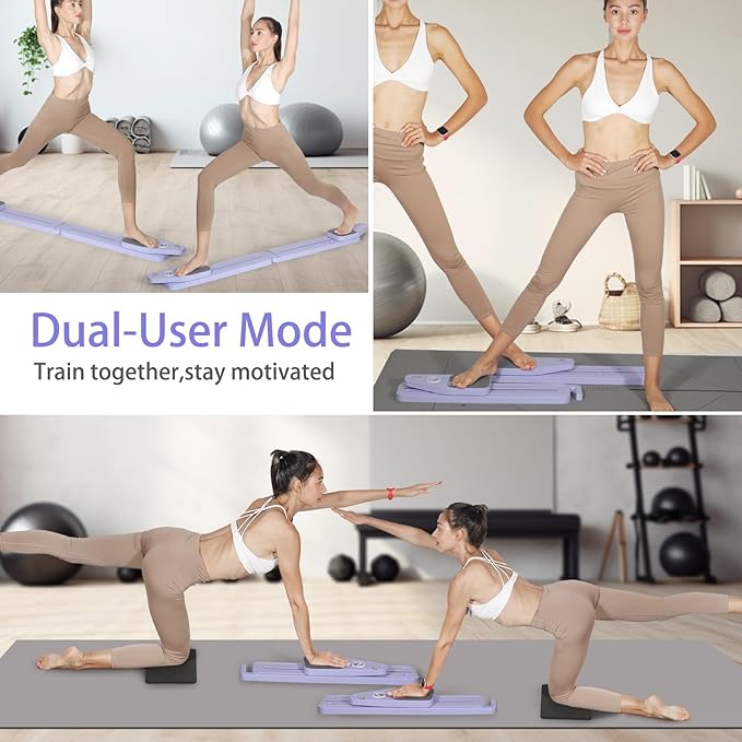 BIGWET Pilates Board, Pilates Reformer for Home, Portable Pilates Equipment, 8 in 1 Pilates Kit, Pilates Essentials Kit for Women