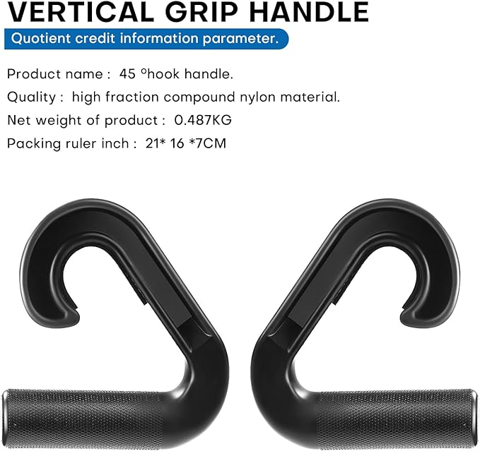 Neutral Grip Pull Up Handles - Heavy Duty Multi-Purpose Handles for Pull Ups & Deadlifts - Ergonomic Workout Handles & Exercise Machine Attachments with Premium Grips