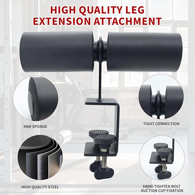 Nordic Hamstring Curl Squat Rack Attachment for Power Rack, Sit Up Bar Foot Holder for Ultimate Home Gym Experience Split Squat Core Workout for Hamstring Curl Sit Up 3-Position Locking Pin Ensures Anti-Slip Fit on 50/60/75mm Uprights