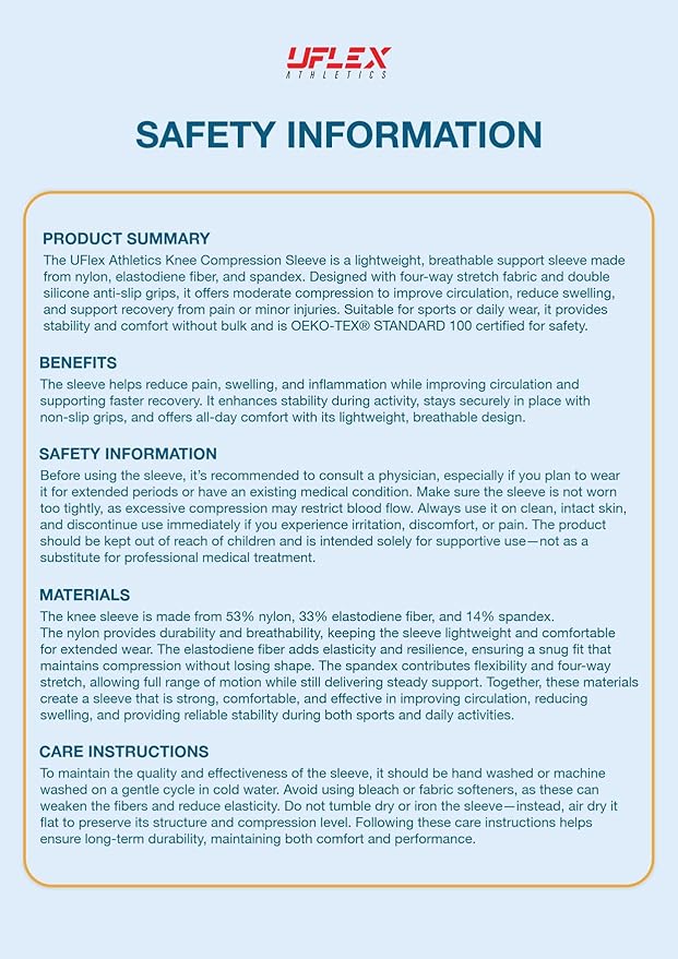 UFlex Athletics Compression Knee Brace for Women & Men Knee Sleeves Support for Sports, Running, Weightlifting, Arthritis, Meniscus Tear, ACL, Hiking, Recovery Support & Fitness