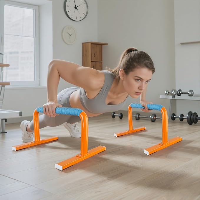 Strength Training Parallettes Push Up Bars, Pushup Handles Calisthenics Equipment for Home Workout, Anti-slip Gymnastics Bars, Handstand & Dip Bar for Outdoor Exercise