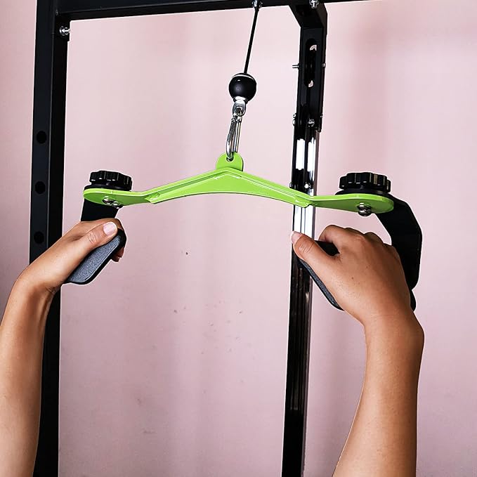 KORIKAHM Adjustable Lat Pull down Bar, Cable Machine Attachments for Gym, Home Gym Fitness T-bar Row Pulldown Attachments, Lat Pull Down Machine Wide Grip Neutral Grip Handle