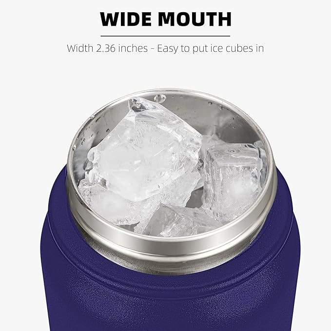 Fanhaw 32 Oz Stainless Steel Insulated Sports Water Bottles with Straw for Kids, Men and Women (Purple Green)