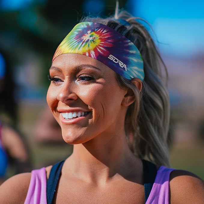 Suddora Tie Dye Headband - Lightweight & Comfortable for Running, Workout, Football, Cosplay & Costumes