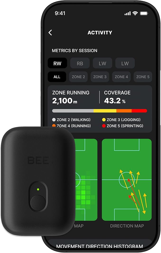 SOCCERBEE-BEE PRO 2 - Sports GPS Tracker & Vest for Outdoor Sports (Small) | 30days Trial Included & Subscription Requierd | Soccer Training Equipment | Fitness Tracker (Extra Large)