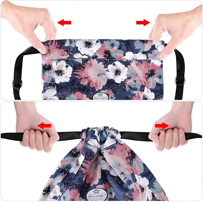 HUA ANGEL Drawstring Backpack Bag, Sport Gym Sackpack Lightweight Small Gym Bag for Men Women Pull String Sport Beach Bag