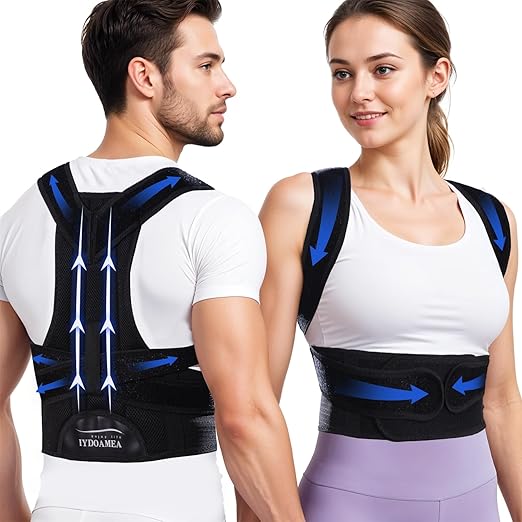 IYDoaMea Posture Corrector for Women and Men ( Order A Size Up ) Upgraded Back Brace Support, Adjustable Shoulder Straightener for Improving Back Posture, Relief for Upper and Lower Back, Lumbar, Neck, Shoulder Pain (4XL(53.2~57.0))