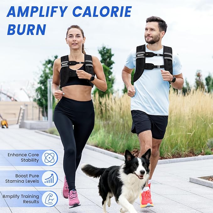 Weighted Vest Woman, 6/8/12/16/20/25/30 LB Womens Weight Vest for Walking, Strength Training Body Plus Weight Vests for Female Men, Reflective Stripe Fitness Vest for Workout Running Jogging