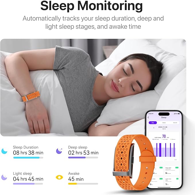 Smart Health Wristband, Wearable Activity & Fitness Tracker, 120+ Sports Modes, All-Day Continuous Monitoring, Heart Rate Tracking, Improve Sleep, Stress, Wellness, 2 Pack Bands, with Free APP