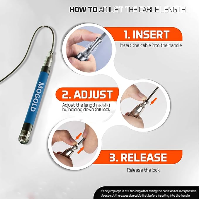 2-in-1 Speed Rope: 2mm for Boxing/MMA & 3mm for CrossFit - Tool-Free Adjustable Cable System with Dual Bearings - Sweatproof Hybrid Grip for High-Intensity Training