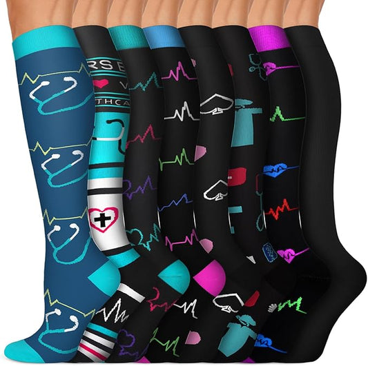 Iseasoo Copper Compression Socks (15-20 mmHg) for Men & Women - Running, Hiking, Cycling, Travel - Improves Circulation