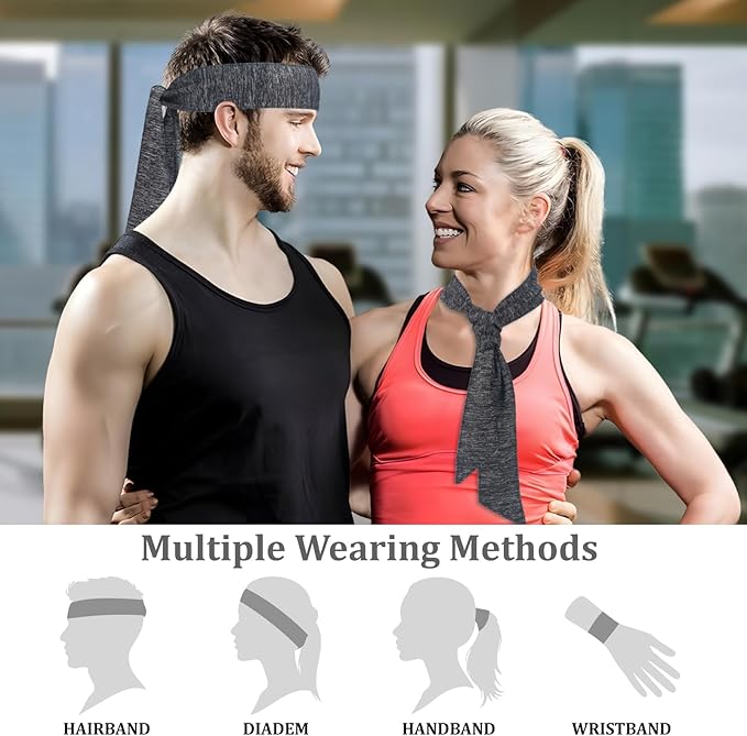 ONUPGO 18Pcs Head Ties for Men Women, Adjustable Headbands Sports Sweatband Ninja Ties Head Band, Sweat Wicking Workout Headband for Sports, Running, Tennis, Yoga, Soccer, Karate
