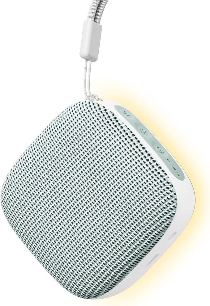 Portable Sound Machine for Travel, White Noise Sound Machine for Sleeping, 52-Hour Lasting Mini Noise Machine with 21 Quality Non-looping Sounds, Headphone Jack, Memory, Timer for Adults,Hotel(Green