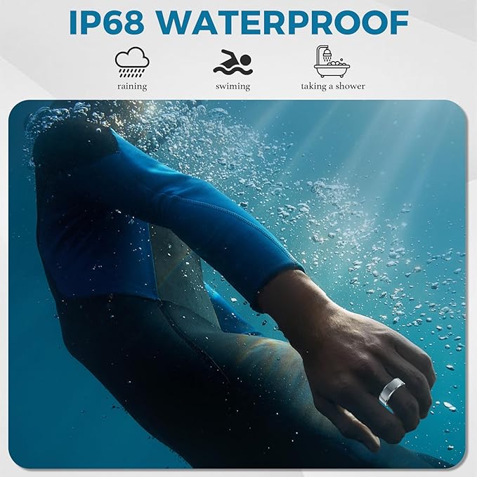 Smart Ring for Women Men Fitness Tracker with Blood Pressure,Heart Rate,Sleep Monitoring,Step Counting,for iPhone and Android,Waterproof smart blood pressure monitor,No Subscription Fees (silver 11)