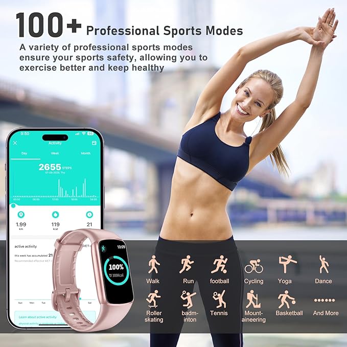 Fitness Tracker with 24/7 Heart Rate, Blood Oxygen, Sleep Tracker, 1.47''Waterproof Fitness Watch, Activity Tracker with Step Tracker for Women Men