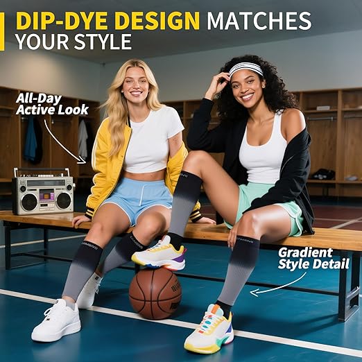 CAMBIVO Gradient Calf Compression Sleeves, 20-30 mmHg Medical Footless Compression Socks for Shin Splints, Leg Fatigue, Travel, Running, Standing & Daily Wear – Stylish Leg Support for Men & Women