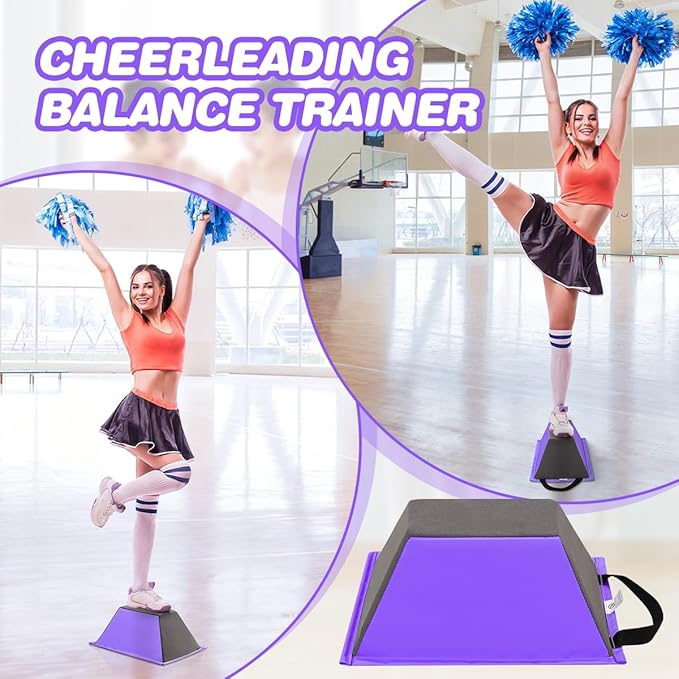FBSPORT Cheer Stunt Training Stand, PU Non-Slip Stunt Trainer Flyer Stand Cheer for Promotion and Development of Flexibility, Coordination (Purple)
