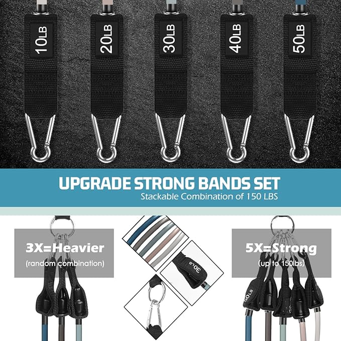 VEICK Resistance Bands, Exercise Bands, Workout Bands, Resistance Bands for Working Out with Handles for Men and Women, Exercising Bands for Fitness Weights Work Out at Home