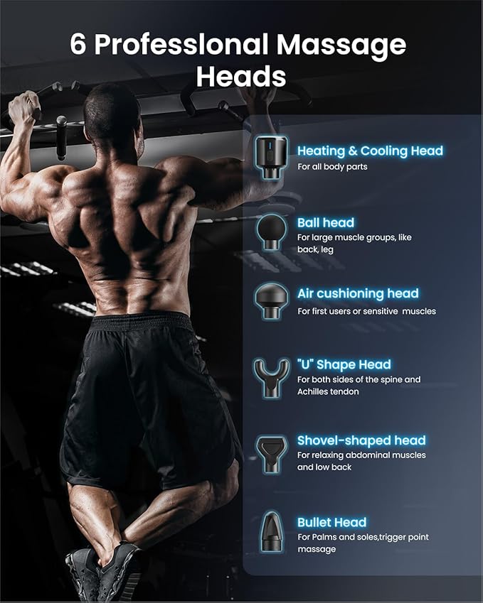 RENPHO Massage Gun Deep Tissue with Heat and Cold, Percussion Muscle Massage Gun Bluetooth with 12mm Amplitude, Handheld Massager Gun, Power+ Thermacool Grey