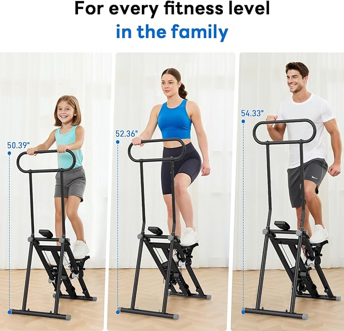 ERGOLIFE Stair Stepper with 6-Level Adjustable Resistance, 350lbs Upgrade Foldable Stairmaster Machine for Home Gym Workout, Cardio Stair Climber with Low Noise