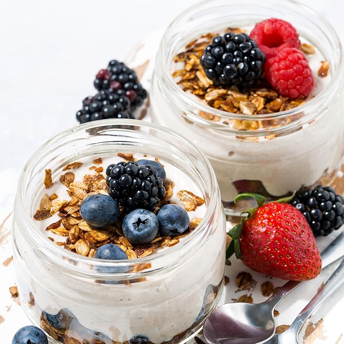 Overnight Oats Containers with Lids, 16oz Glass Jars with Lids 8 pcs, Wide Mouth Mason jars for Salad, Yogurt, Snacks, Meal Prep