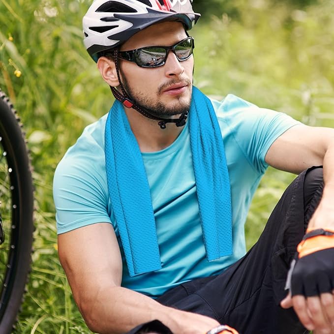 Custom 1-200 Pack Cooling Towel 40"x12", Design Your Team Logo Photo Ice Towel Personalized Soft Breathable Sport Towel Customized Workout Sweat Towel for Yoga Gym Activities (SkyBlue)