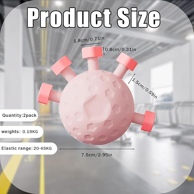 2 Pack Finger Grip Strengthener, Power Ball Hand Exerciser, Forearm Strengthener, Grip Strength Trainer Ball for Strength Finger Exerciser Gripper Tool