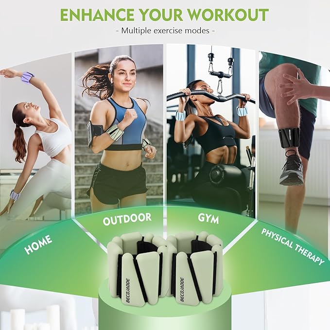 Ankle Weights Set of 2 (1 lb/2 lb/3 lb Each) Adjustable Wrist Weights for Women Men Wearable Arm Leg Weight for Pilates, Running, Walking, Workout, Yoga