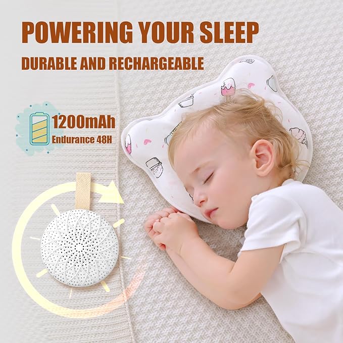 White Noise Machine Suitable for Baby Adult - Portable Sound Machine, Equipped with Long-Lasting Battery, 24 Soothing Sounds,Sound Therapy for Home,Office,Travel and Sleep