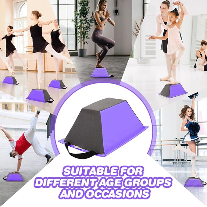 FBSPORT Cheer Stunt Training Stand, PU Non-Slip Stunt Trainer Flyer Stand Cheer for Promotion and Development of Flexibility, Coordination (Purple)