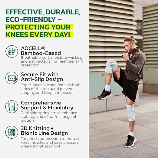 Compression Knee Brace for Women & Men, 2 Pack AOCELL Knee Sleeve Support for Knee Joint Pain Relief, ACL, Meniscus Tear, Arthritis - Breathable for Workout, Running, Gym, Sports, Fitness L