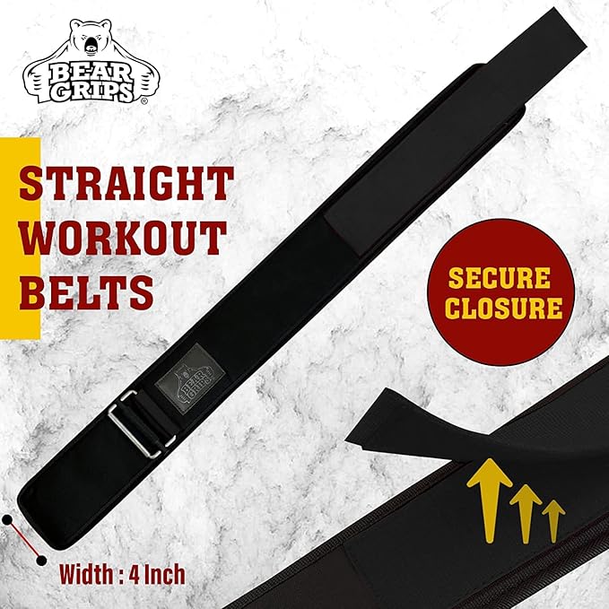 Bear Grips Weight Lifting Belt, Weightlifting Belt for Women, Weight Belt For Men Gym Belt With Locking Buckle, Nylon Belt, Squat Belt, Deadlift Belt, Workout Belt, Exercise Belt for Back Support