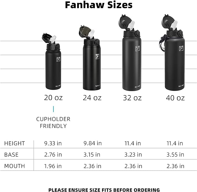 Fanhaw 40 Oz Stainless Steel Insulated Sports Water Bottles with Straw for Kids, Men and Women (Yellow Orange)