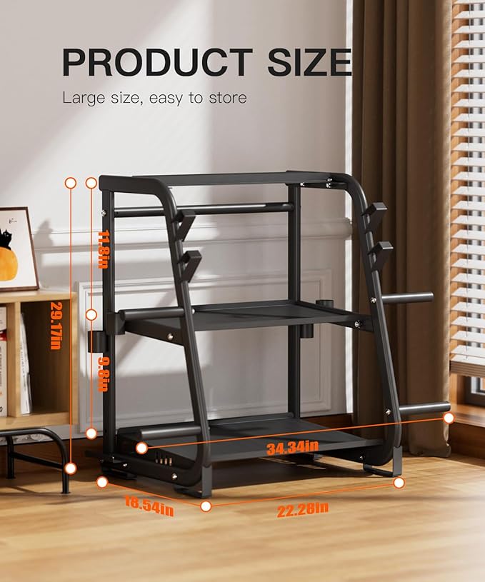 3-Tier Dumbbell Rack Stand Only - 700LB Heavy Duty Weight Storage Organizer with Thickened Steel Tube, Adjustable Weight Stand for Dumbbells, Barbells, Kettlebells, Black/Beige