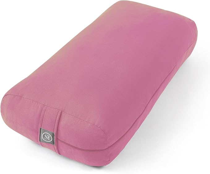 Meditation Cushion Bolster Pillow for Restorative Yoga – Supportive Cushion for Meditation, Pilates, and Relaxation – Filled with Buckwheat Hulls - Removable Cover