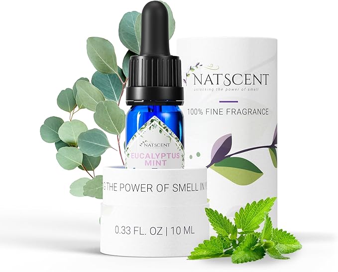 Eucalyptus Mint Essential Oils for Diffusers for Home,Nature-based Eucalyptus Essential Oil, Long-lasting & Family-friendly Diffuser Oils Scents, IFRA Certified, Cold Air & Ultrasonic-0.33 oz