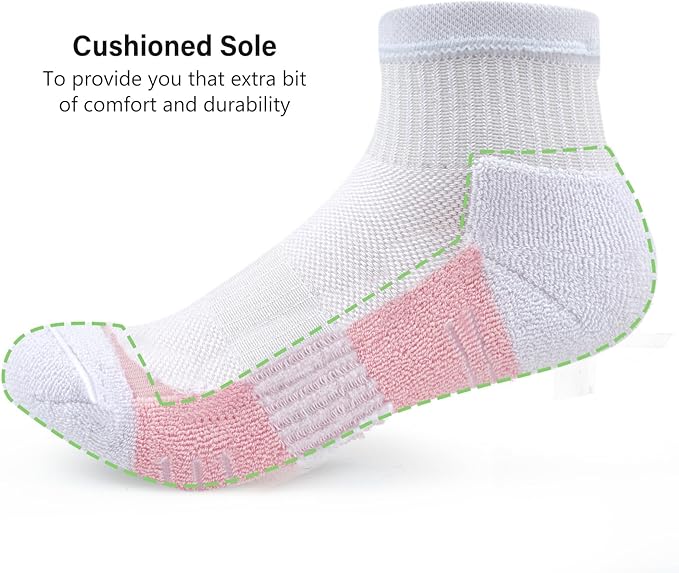 Gonii Ankle Socks Womens Athletic Thick Cushioned Running Hiking Low Cut 5-Pairs